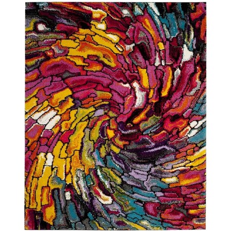 Safavieh 10 x 14 ft. Fiesta Shag Power Loomed Rectangle Area Rug; Multi Color FSG373M-10